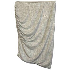 Splendid Winward Micro Stripe Skirt With Ruching Asymmetrical Hem